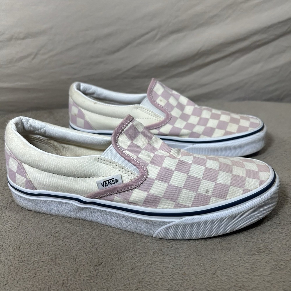 Vans Classic‎ Slip On Pink Checkerboard Shoes Womens 7.5 Mens 6 Canvas